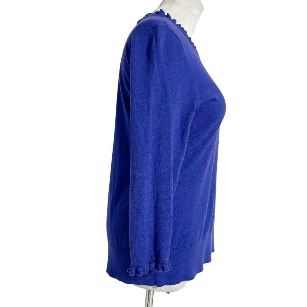 Kate Spade Blue Ruffle Trim Top - Picture 3 of 5